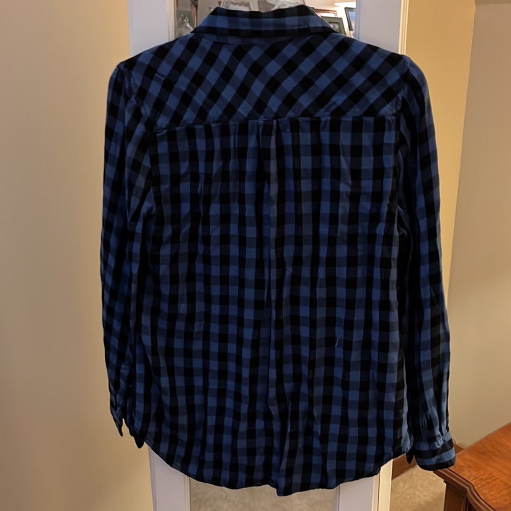 Black and blue checkered button up - Picture 2 of 5